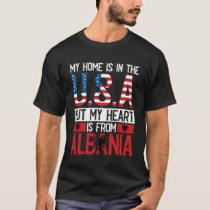 Albanische Wurzeln Amerikanische Flagge Albanien E T-Shirt