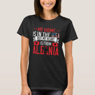 Albanische Wurzeln Amerikanische Flagge Albanien E T-Shirt