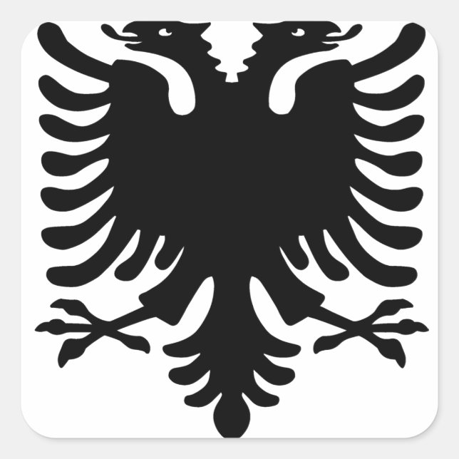 Albanischer Adler. Quadratischer Aufkleber (Vorderseite)