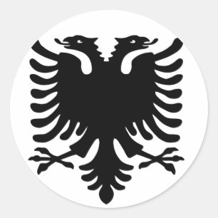 Albanischer Adler. Runder Aufkleber