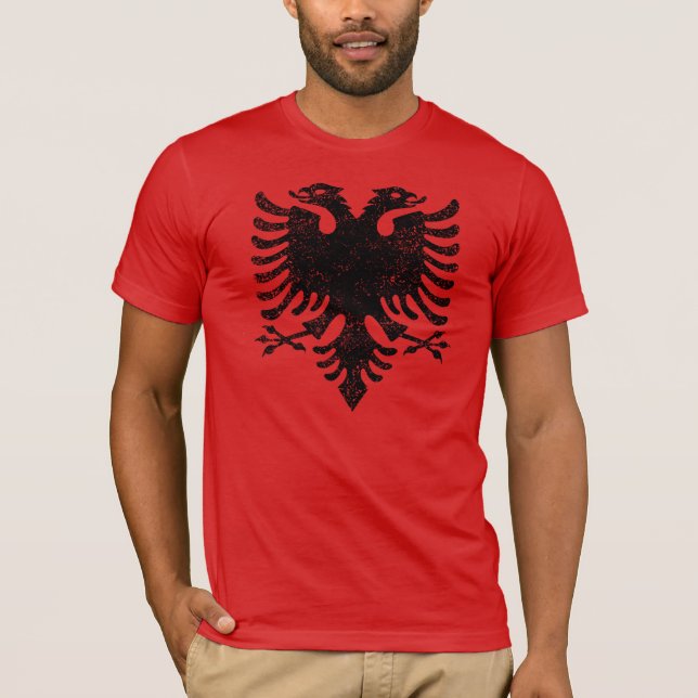 Albanischer Adler-Vintage Ausgabe T-Shirt (Vorderseite)