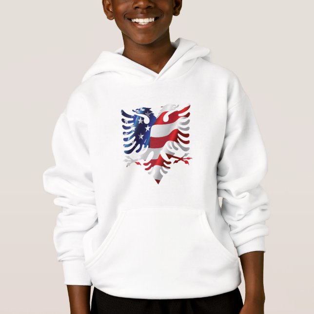 Albanischer Amerikaner Eagle Hoodie (Vorderseite)
