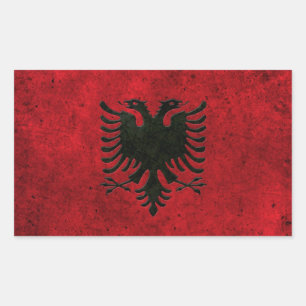 Albanischer Effekt der Flagge Rechteckiger Aufkleber