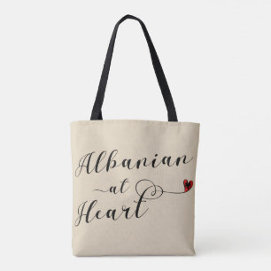 Albanischer Einkaufsbeutel mit Herz, Albanien Tasche