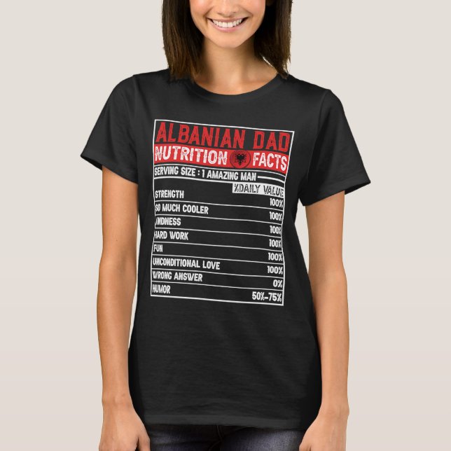 Albanischer Vater Vater Hero Ernährung Vater's Day T-Shirt (Vorderseite)