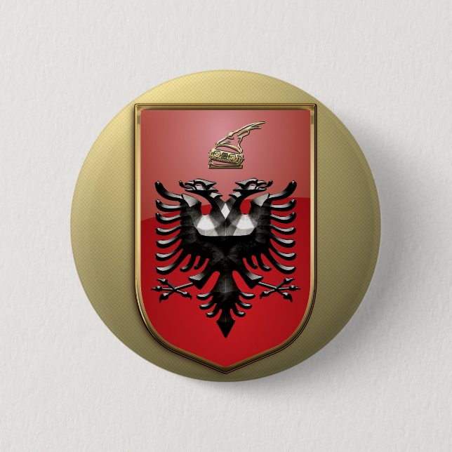 Albanischer Wappen Button (Vorderseite)