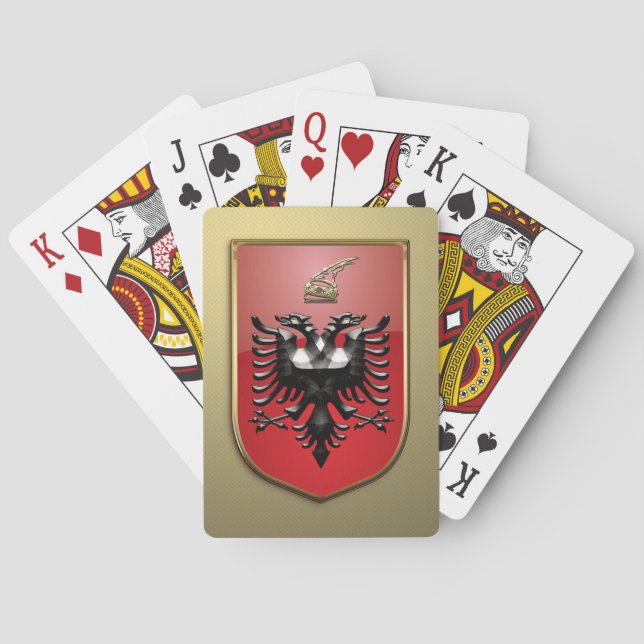 Albanischer Wappen Spielkarten (Rückseite)