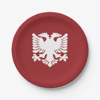 Albanisches Adlerpapier, rot und weiß Pappteller
