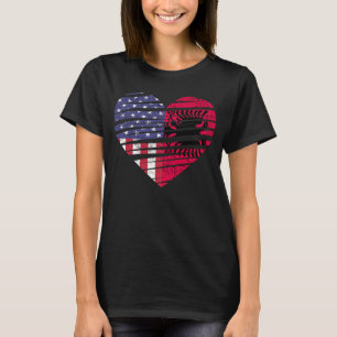 Albanisches amerikanisches Grown Heart USA Patriot T-Shirt