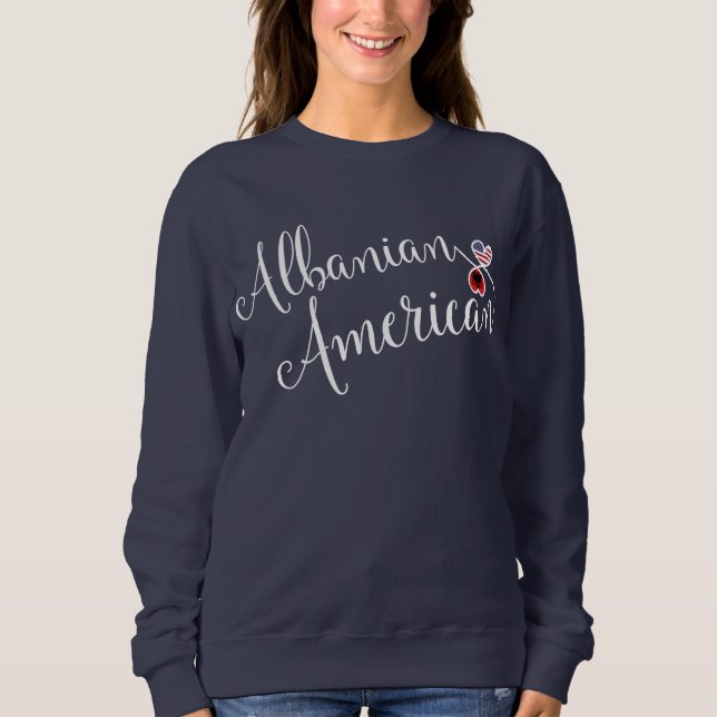 Albanisches amerikanisches Hemd Sweatshirt (Vorderseite)