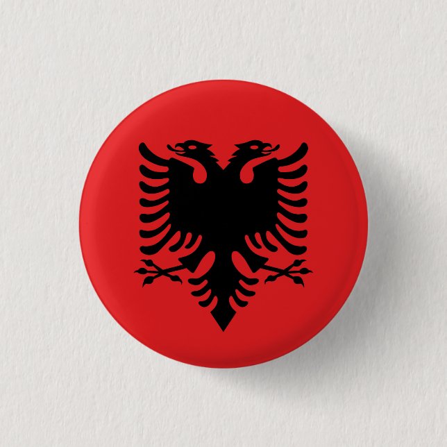 Albanisches Flaggen-Abzeichen Button (Vorderseite)