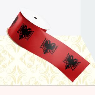 Albanisches Flaggenband, albanische Patrioten/Spor Satinband