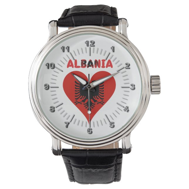 albanisches Herz Armbanduhr (Vorderseite)