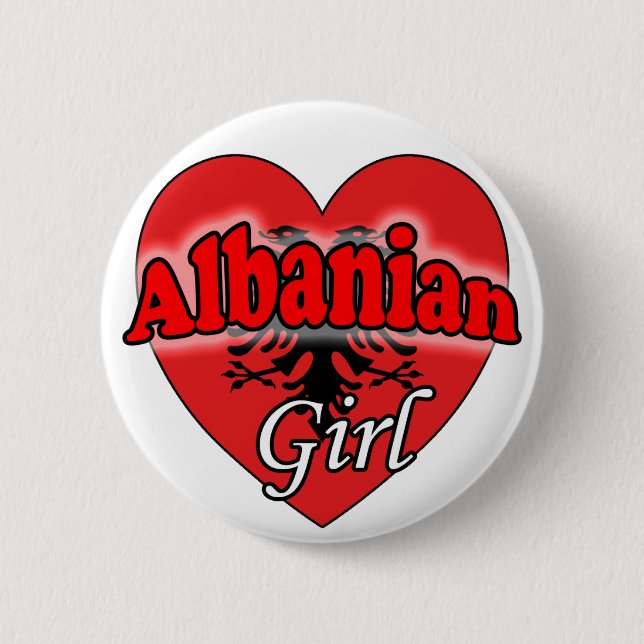 Albanisches Mädchen Button (Vorderseite)