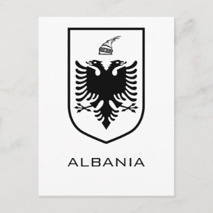 Albanisches Nationalwappen Heritage Tinte Postkarte