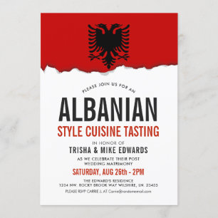 Albanisches Party-Flaggen-Weiß des Cuisine-  lädt Einladung