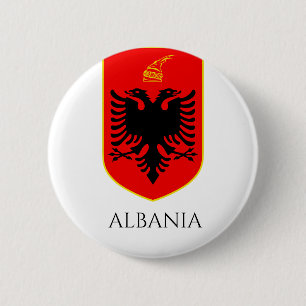 Albanisches Wappen Nationaler kultureller Erbe Kun Button