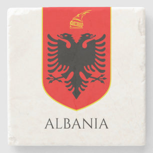 Albanisches Wappen Nationales Erbe Kunst Steinuntersetzer
