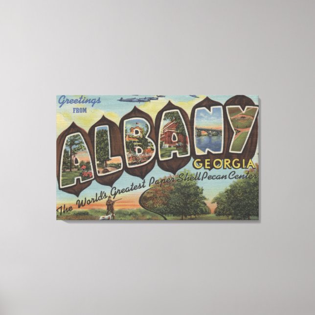 Albany, Georgien - Große Briefmarkenszenen Leinwanddruck (Vorderseite)