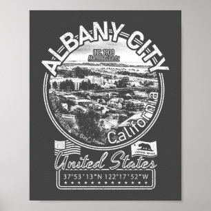 ALBANY KALIFORNIEN VINTAG - STADT ALBANY CA POSTER