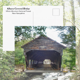 Albany New Hampshire Gedeckte Brücke Fotografie Postkarte