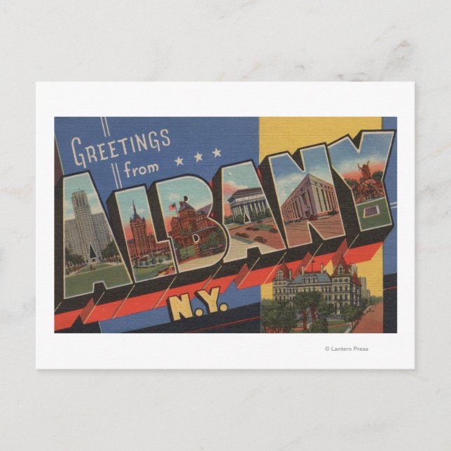 Albany, New York - Große Briefszenen Postkarte (Vorderseite)
