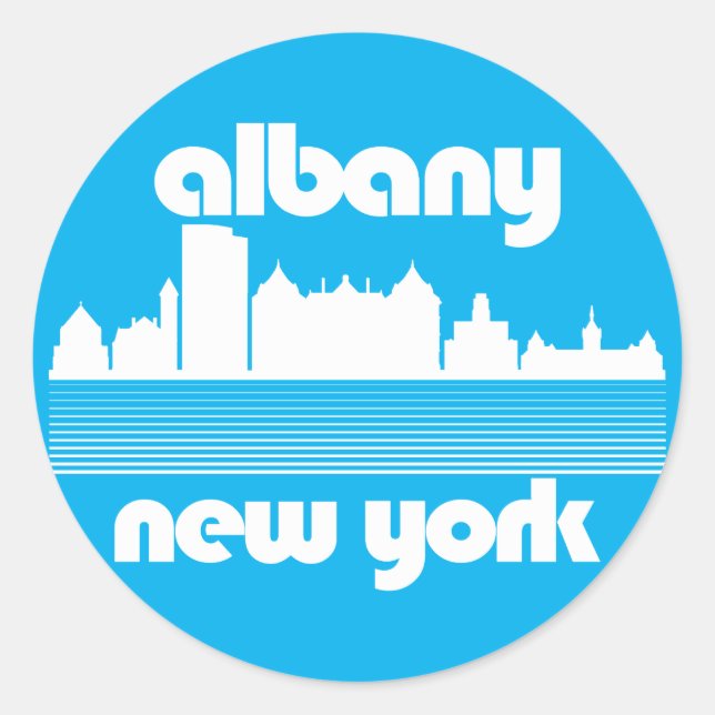 Albany New York Runder Aufkleber (Vorderseite)