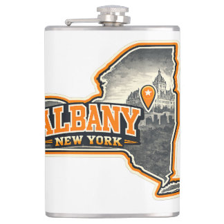 Albany New York State Outline Map Label Design Flachmann