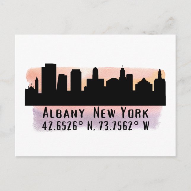Albany NY City Skyline Postkarte (Vorderseite)