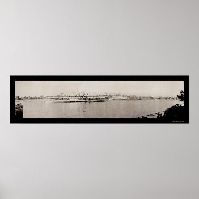 Albany NY Waterfront Foto 1909 Poster (Vorne)