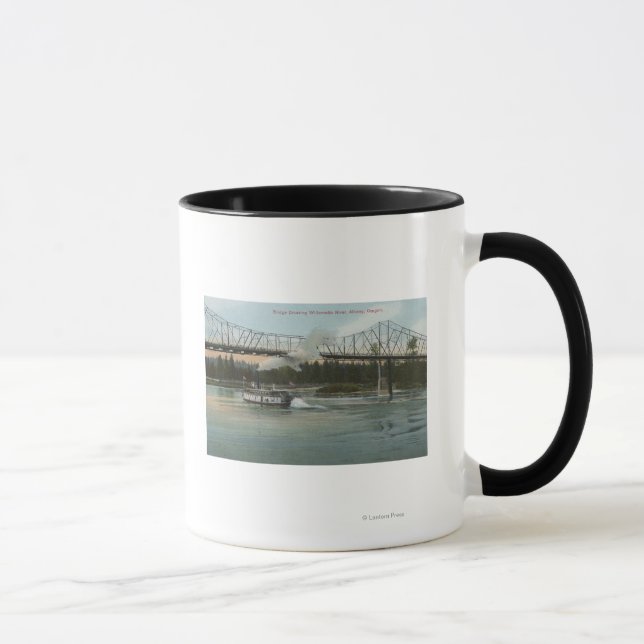 Albany, Oregon - Paddle Boat Crossing Willamette Tasse (Rechts)