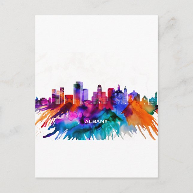Albany Skyline Einladungspostkarte (Vorderseite)