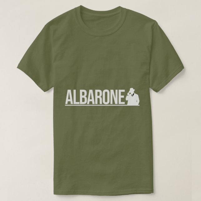 Albarone Gangster Silhouette Graphic - White T-Shirt (Design vorne)