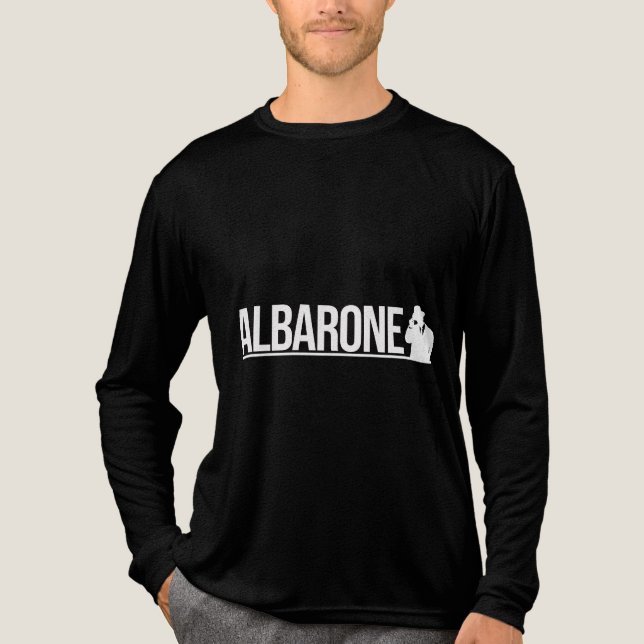 Albarone Gangster Silhouette Graphic - White Tri-Blend Shirt (Vorderseite)