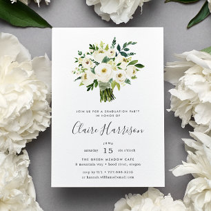 Albâtre Bouquet Graduation Party Invitation