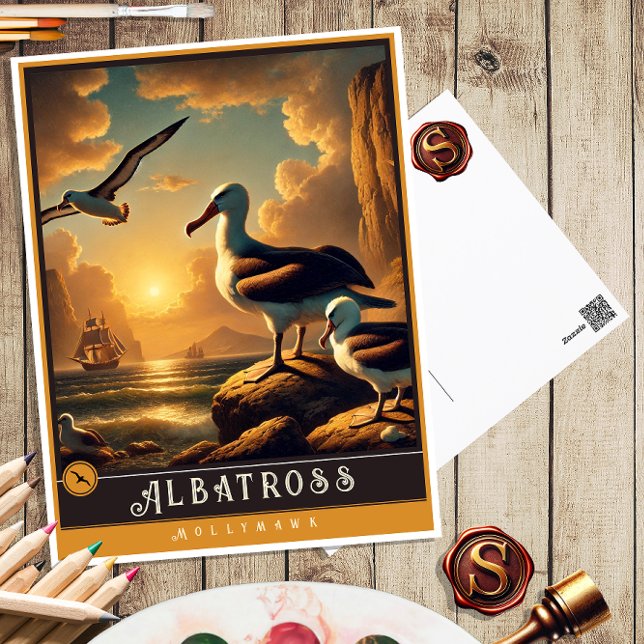 Albatros | Carte postale Famille Vintage Animal (Créateur téléchargé)