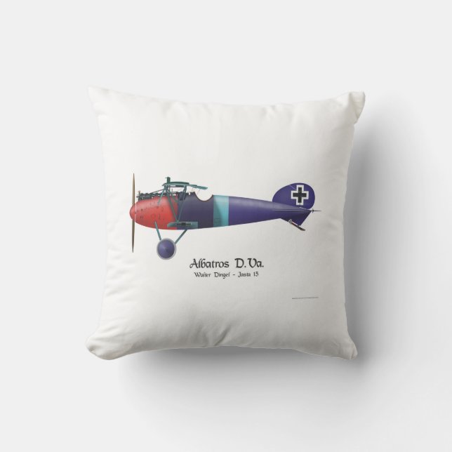 Albatros D.Va WW1 Deutscher Fighterplane lt Dingel Kissen (Vorderseite)