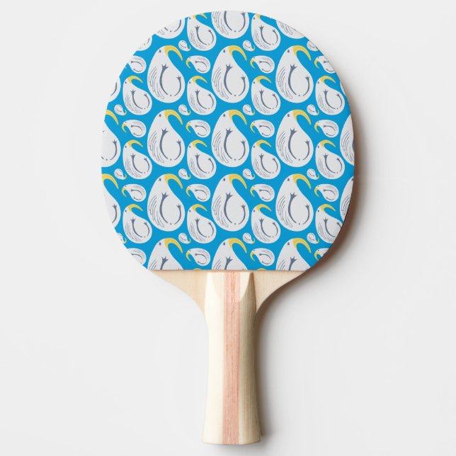 Albatross Blau Gelb Weiß Grau Tischtennis Schläger (Vorderseite)
