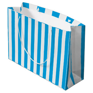 Albatross Blau und Weiß Streifen Große Geschenktüte