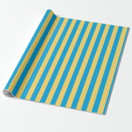 Albatross blaues und gelbes Streifenpapier Geschenkpapier