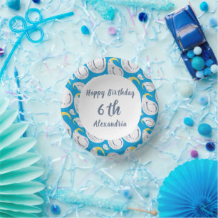 Albatross Blue und White Birthday Party Pappteller