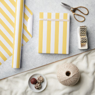Albatross Gelb- und Weißstreifenpapier Geschenkpapier