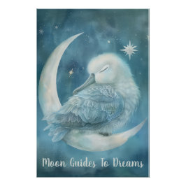 Albatross-Vogelbaby auf dem Mond Poster