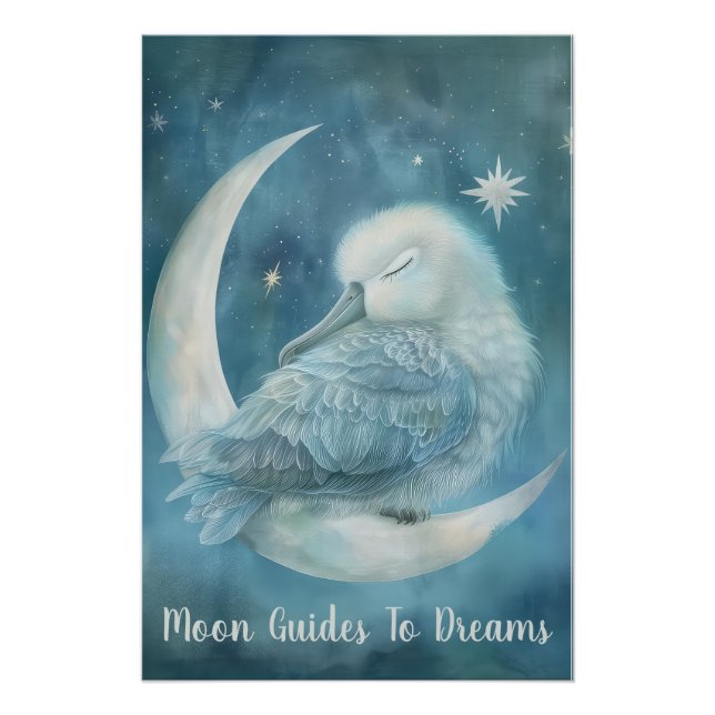 Albatross-Vogelbaby auf dem Mond Poster (Vorderseite)