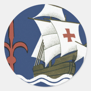 Albergo Columbia Genoa ~ Trieste Runder Aufkleber