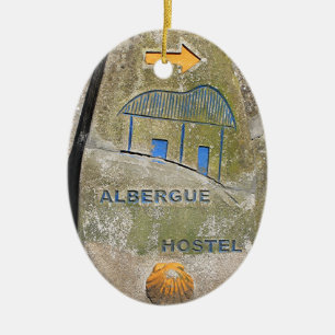 Albergue Herbergeszeichen, EL Camino, Spanien Keramikornament