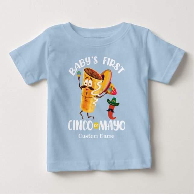 Albern Burrito Baby's First Cinco de Mayo Baby T-shirt (Vorderseite)