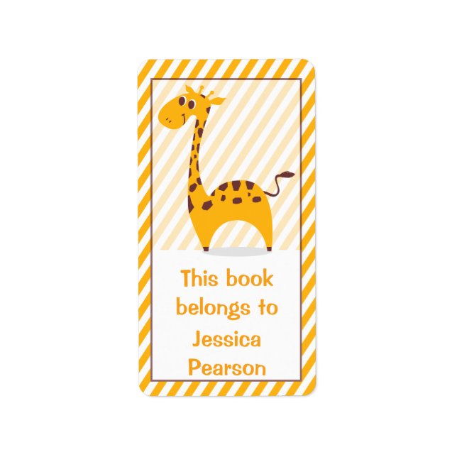 Albern Dieses Buch gehört zum Buchzeichen Giraffe Adressaufkleber (Vorne)