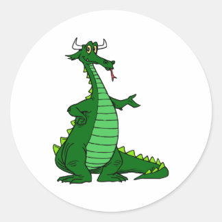 Albern Dragon Green Runder Aufkleber