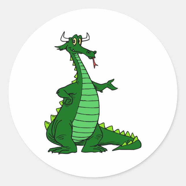 Albern Dragon Green Runder Aufkleber (Vorderseite)
